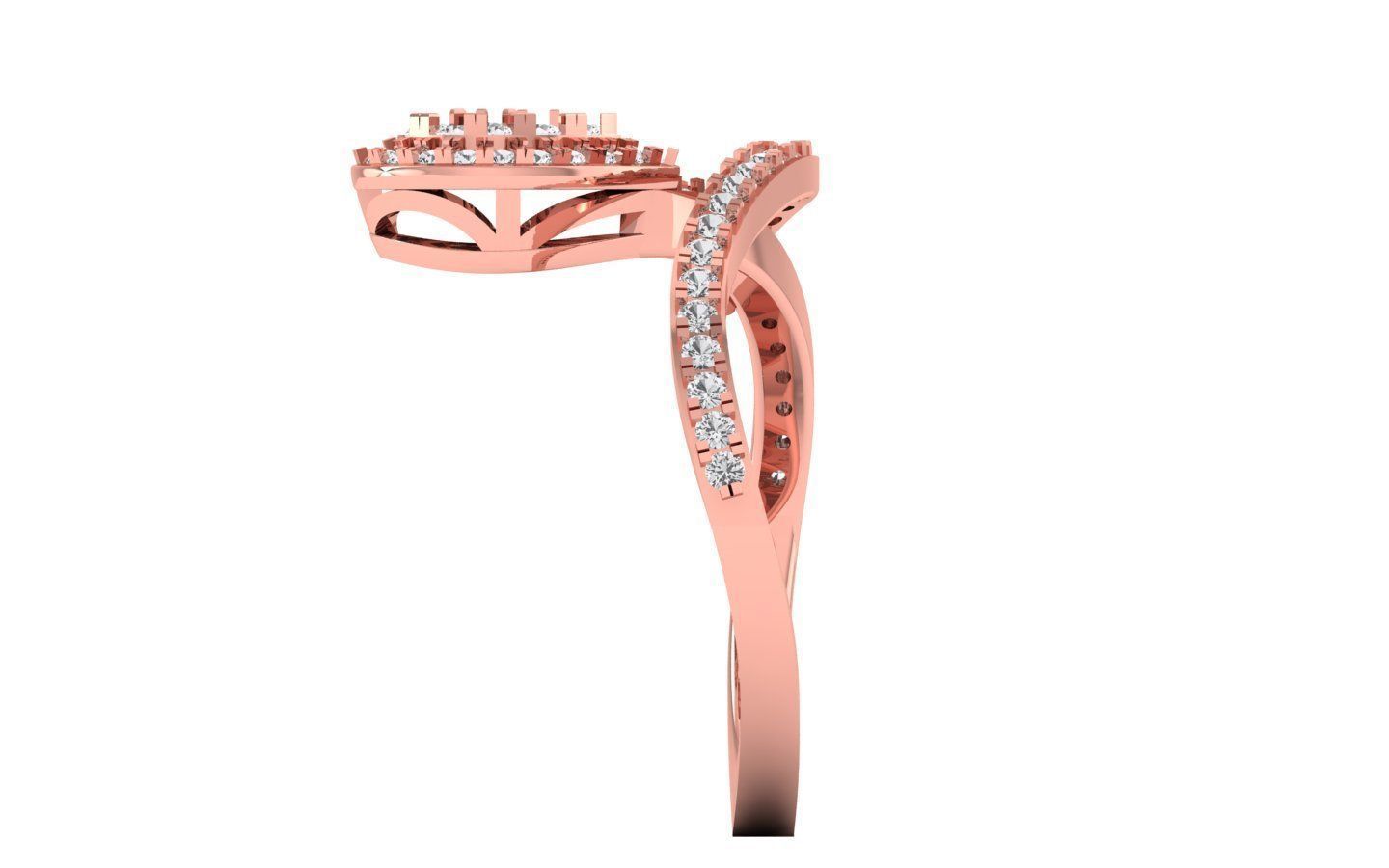  Engagement Wedding Solitaire Bypass Ring 3D print model_1