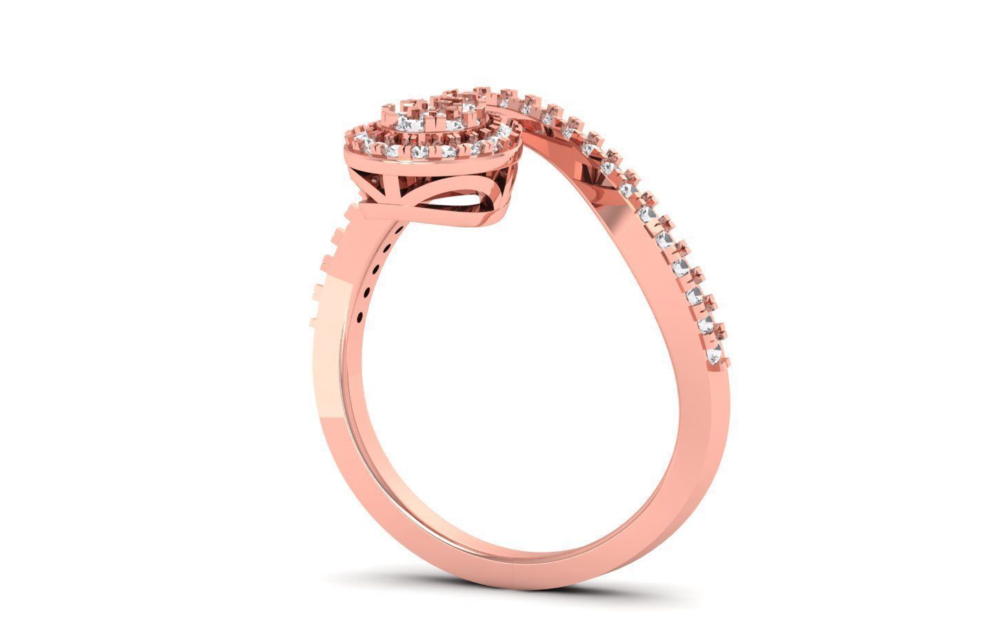  Engagement Wedding Solitaire Bypass Ring 3D print model_2