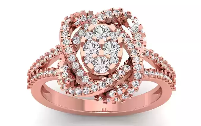  Engagement Wedding Solitaire Double Band Ring