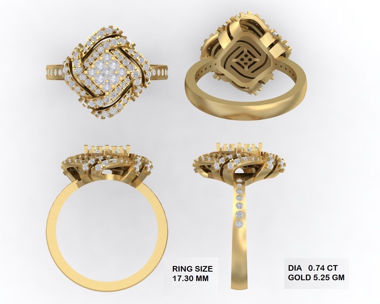  Engagement Wedding Solitaire  Ring 3D print model_3
