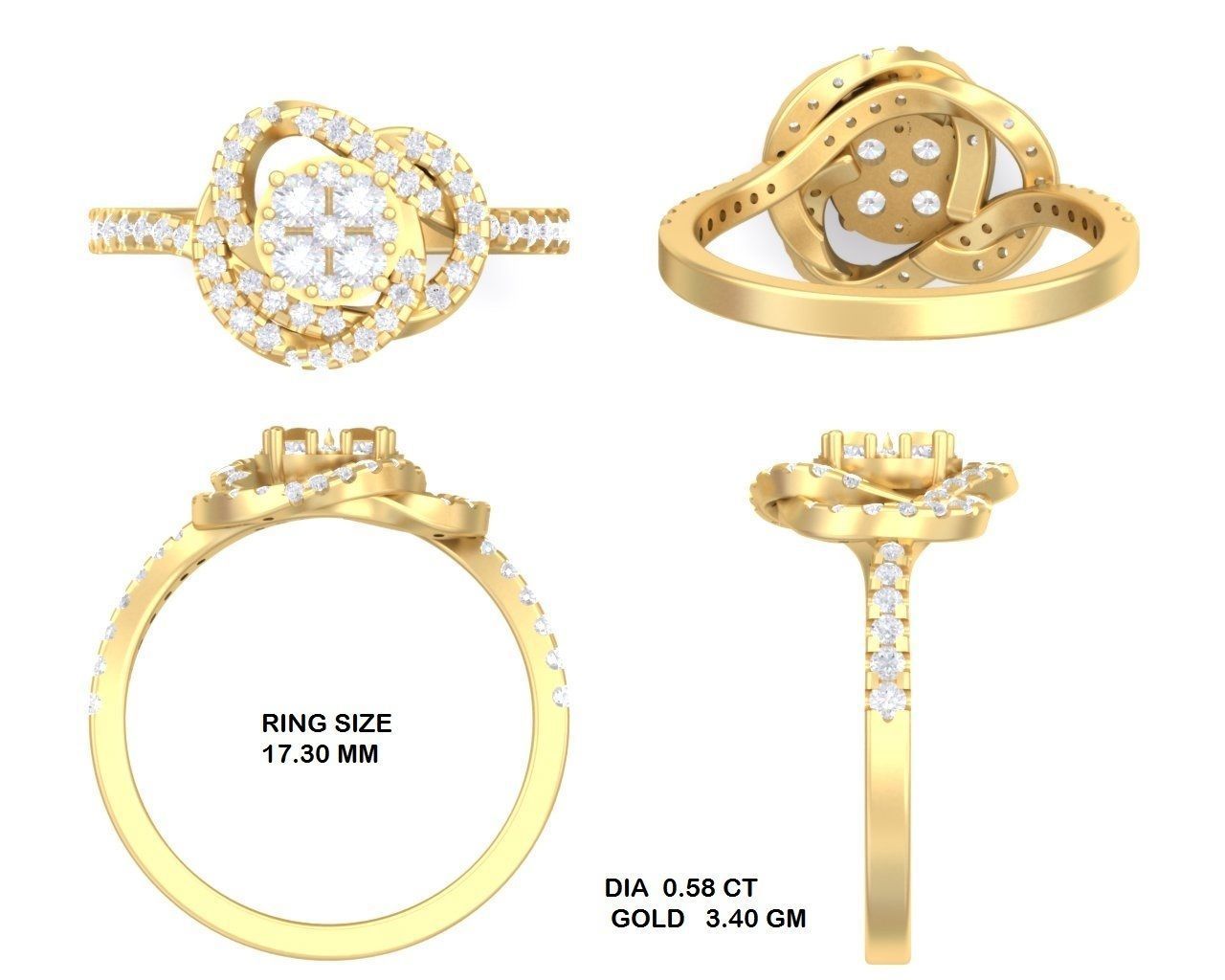  Engagement Wedding Solitaire  Ring 3D print model_3