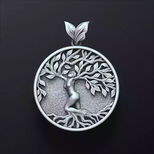 Girl Tree Of Life Pendant Version 2 3D print model