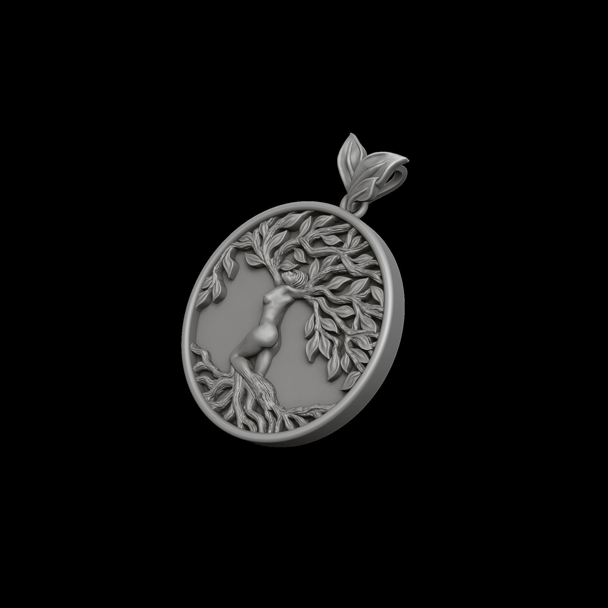 Girl Tree Of Life Pendant Version 2 3D print model_6