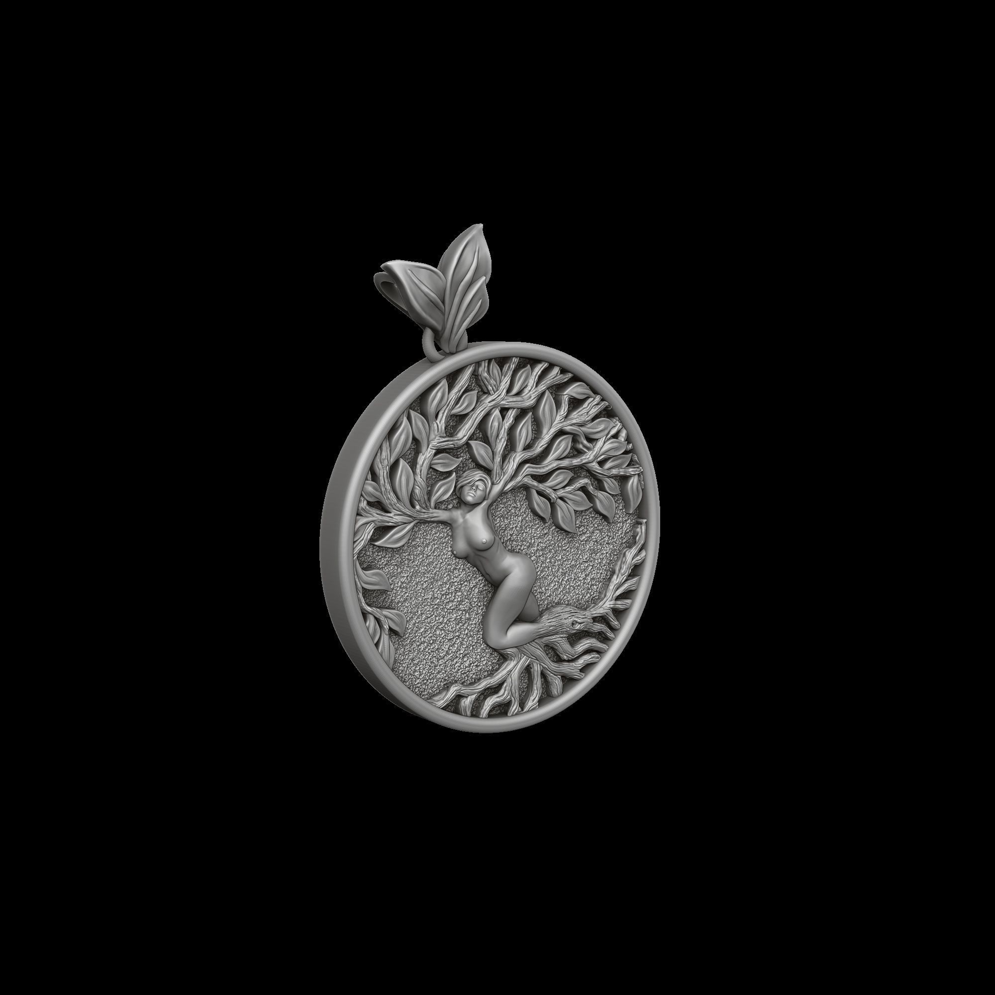 Girl Tree Of Life Pendant Version 2 3D print model_7