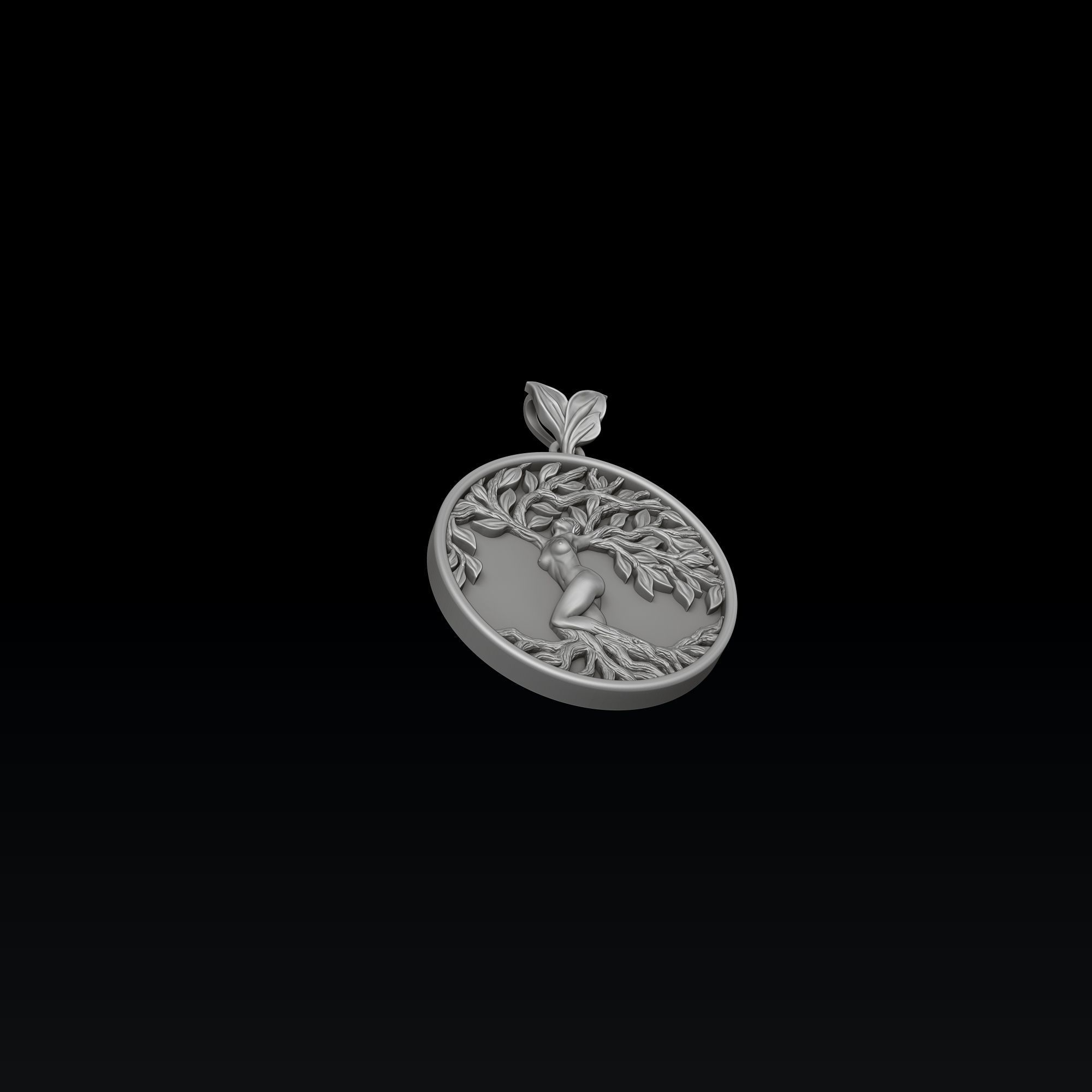 Girl Tree Of Life Pendant Version 2 3D print model_3