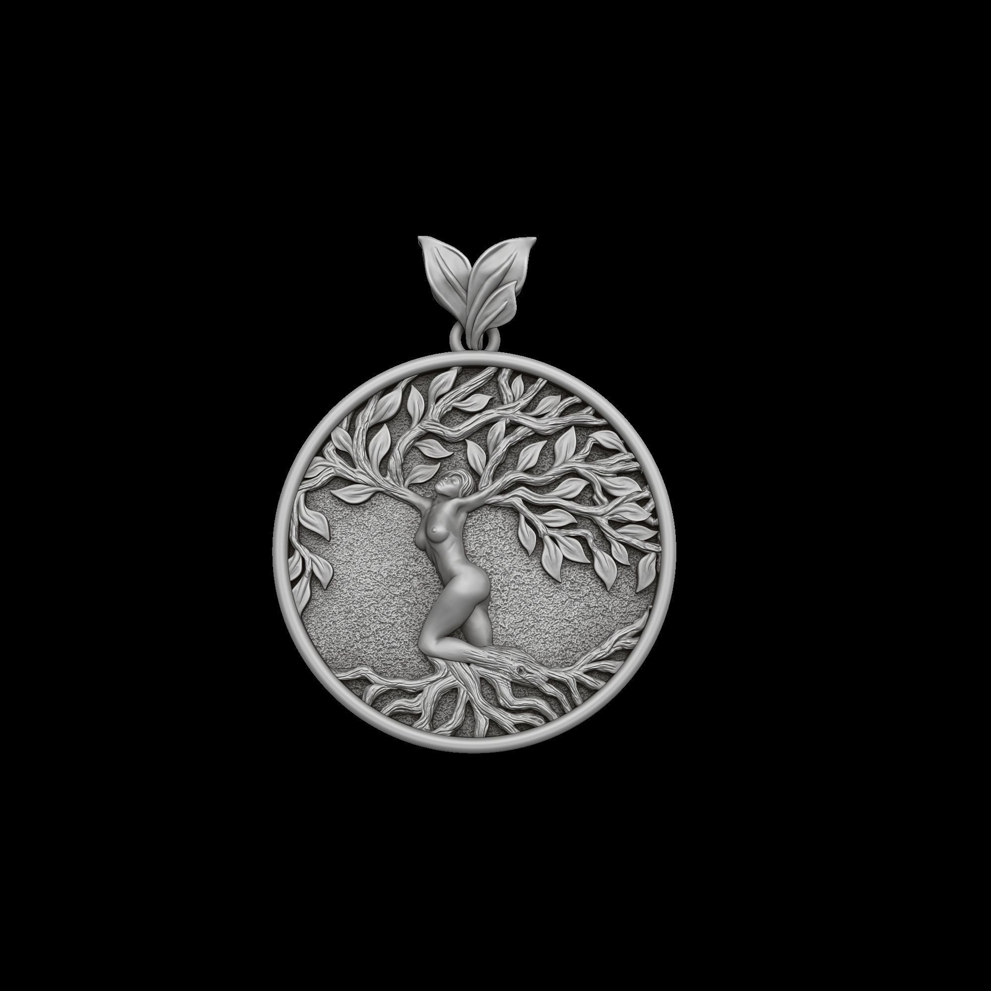 Girl Tree Of Life Pendant Version 2 3D print model_1