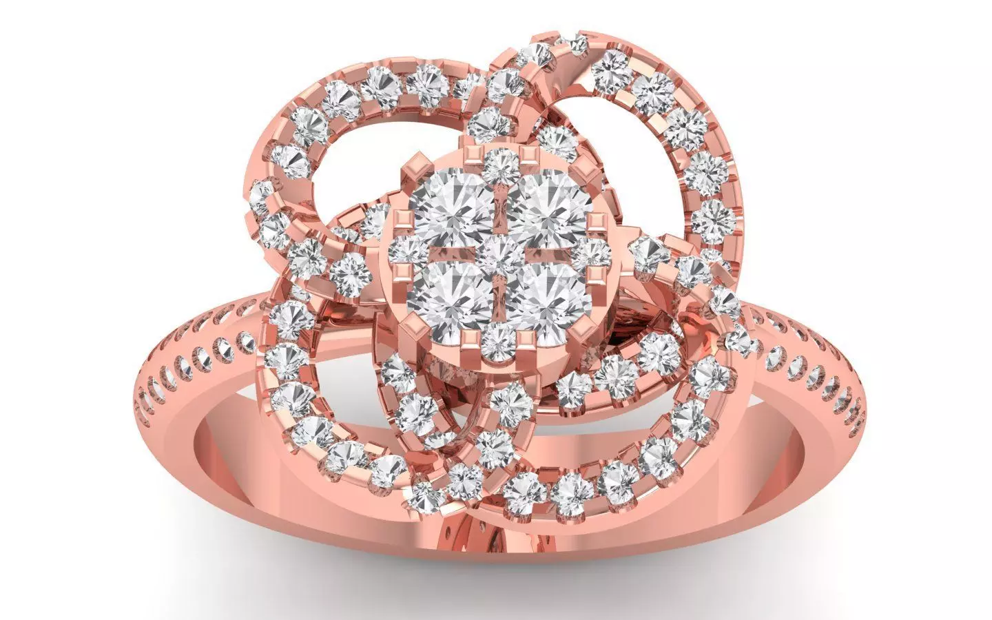  Engagement Wedding Solitaire Flower  Ring 3D print model_0