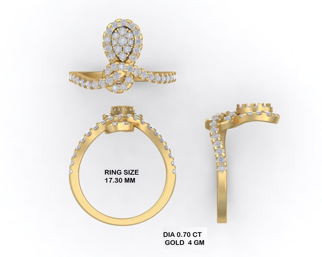  Engagement Wedding Solitaire  Ring 3D print model_3