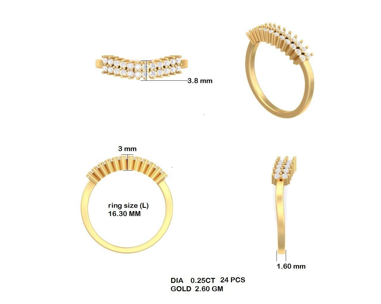  Engagement Wedding Solitaire  Ring 3D print model_3