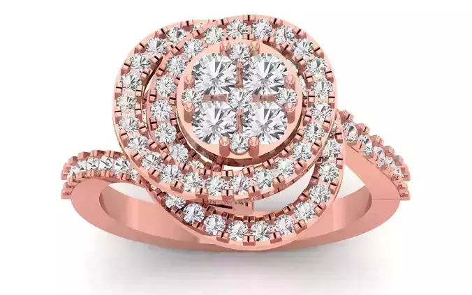  Engagement Wedding Solitaire  Ring 3D print model