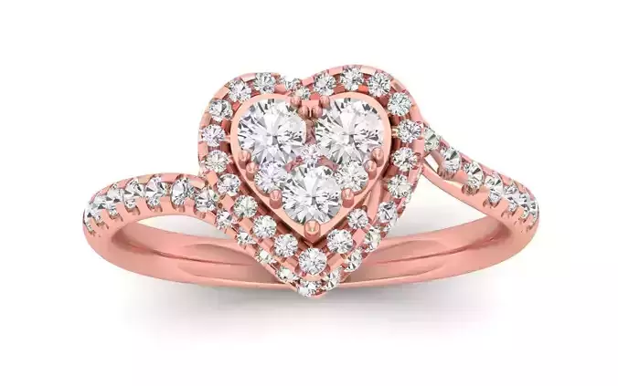 Engagement Heart Ring 3D print model