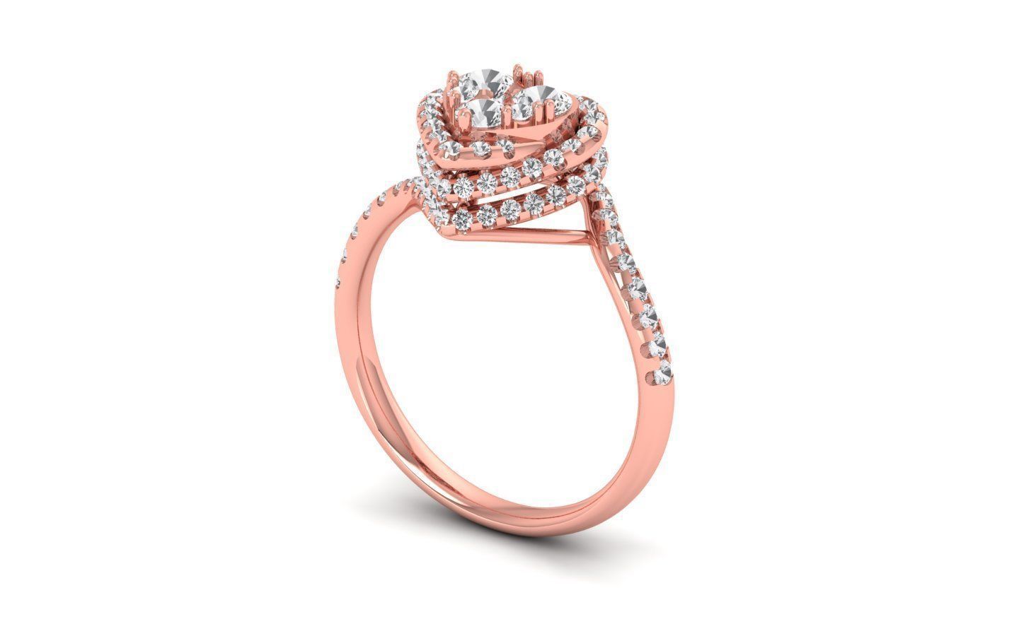 Engagement Heart Ring 3D print model_1