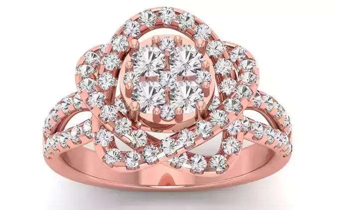  Engagement Wedding Solitaire Double Band Ring