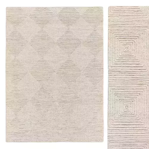  ISHARA HAND-KNOTTED WOOL RUG 3D model
