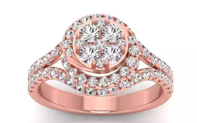  Engagement Wedding Solitaire Double Band Ring