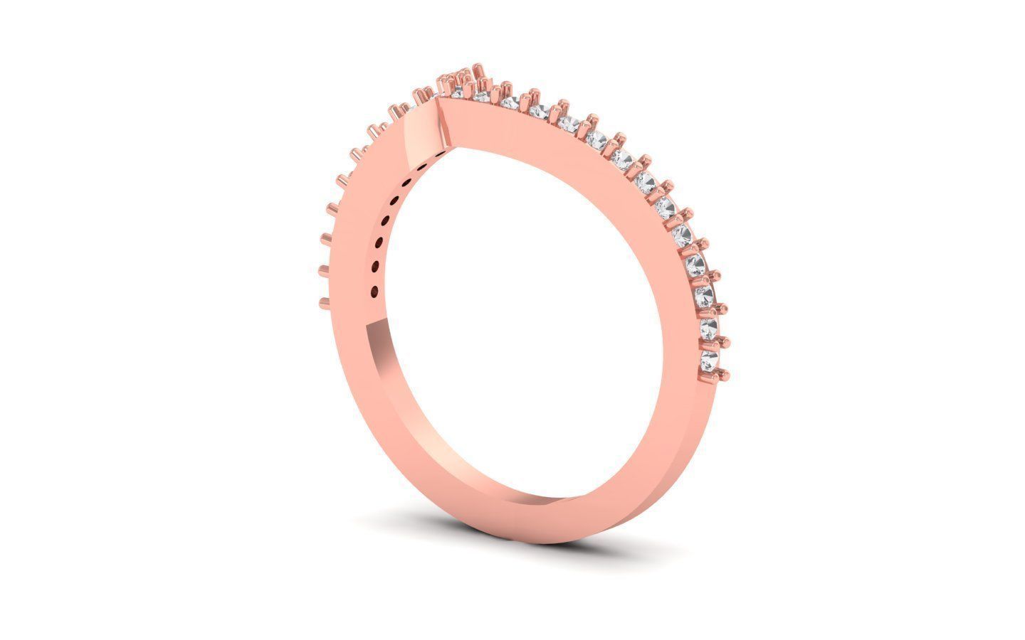  Engagement Wedding Solitaire Band Ring 3D print model_2