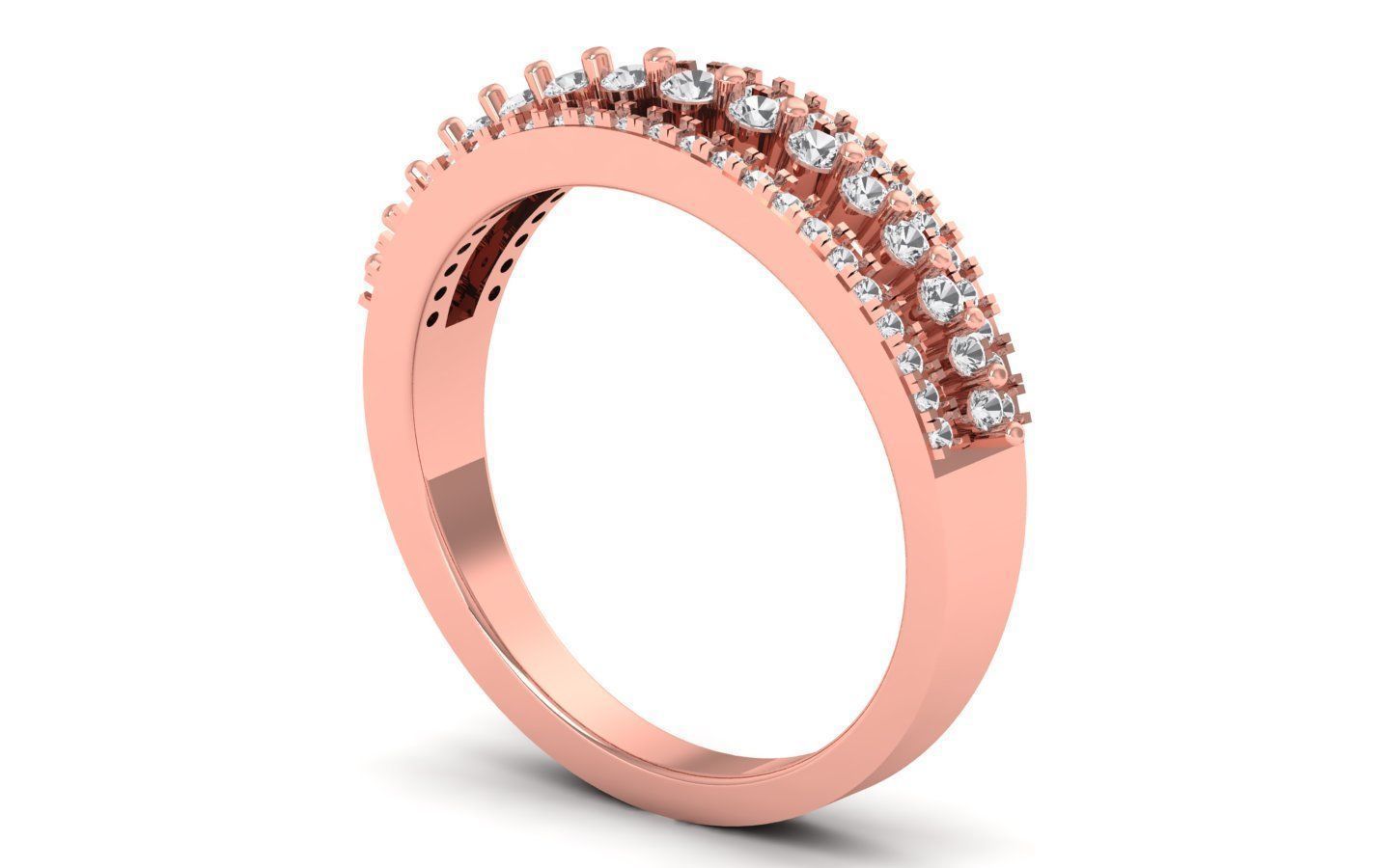  Wedding Solitaire Women Band Ring 3D print model_2