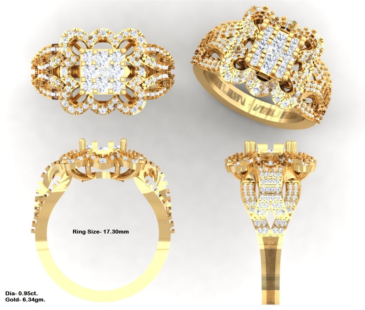  Wedding Solitaire  Ring 3D print model_3