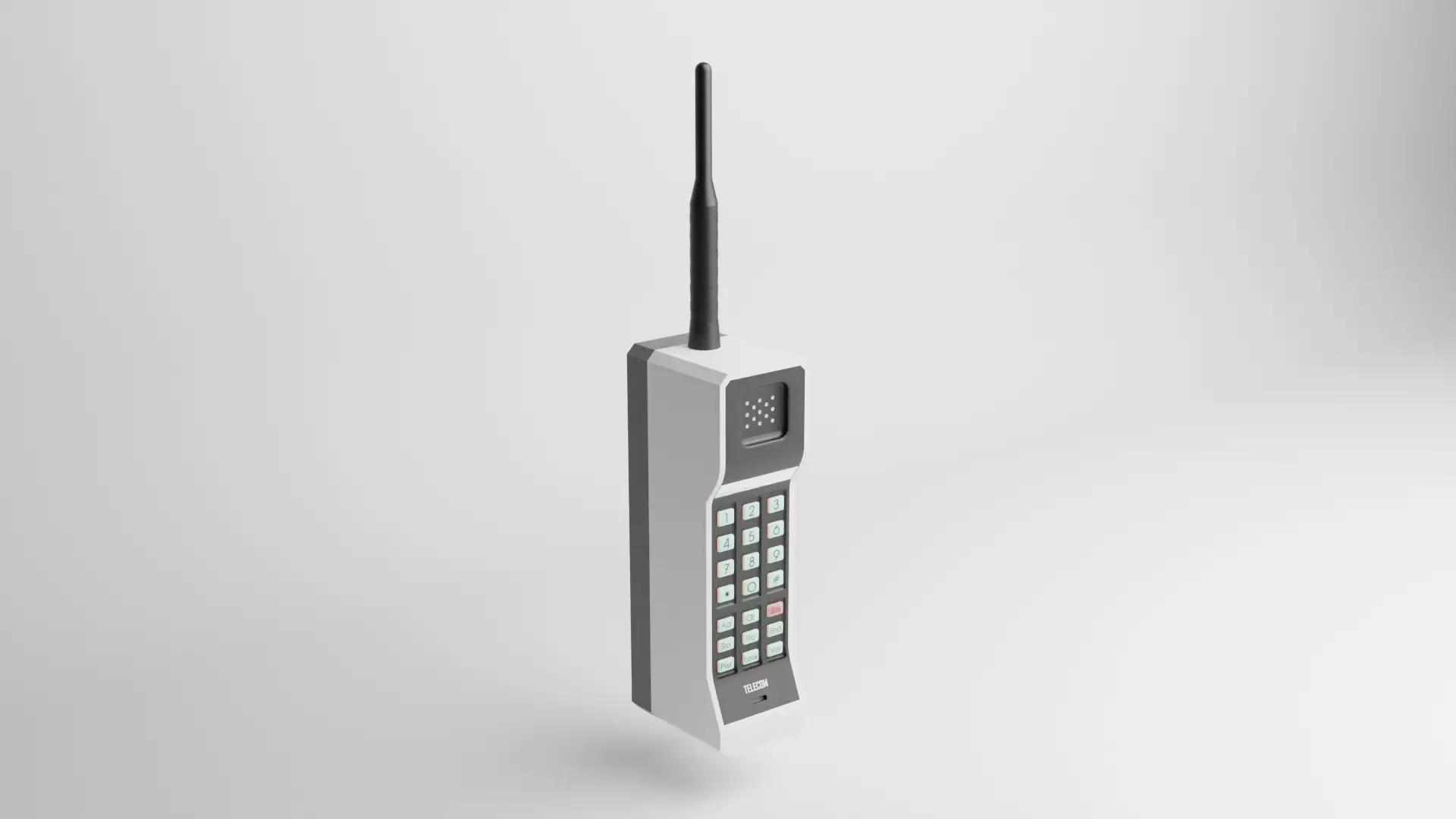 Retro Brick Low-poly Cell Phone Low-poly Low-poly 3D model