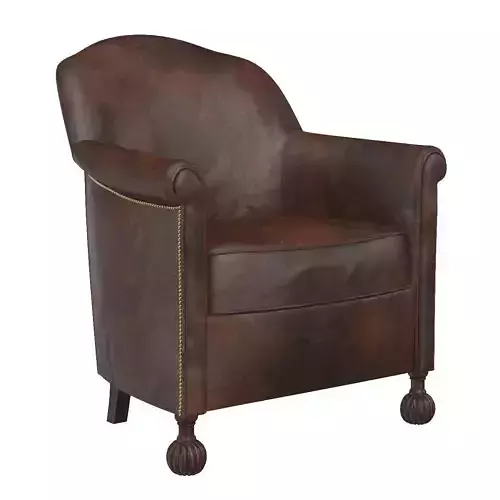 1950s French Leather imitation Armchair