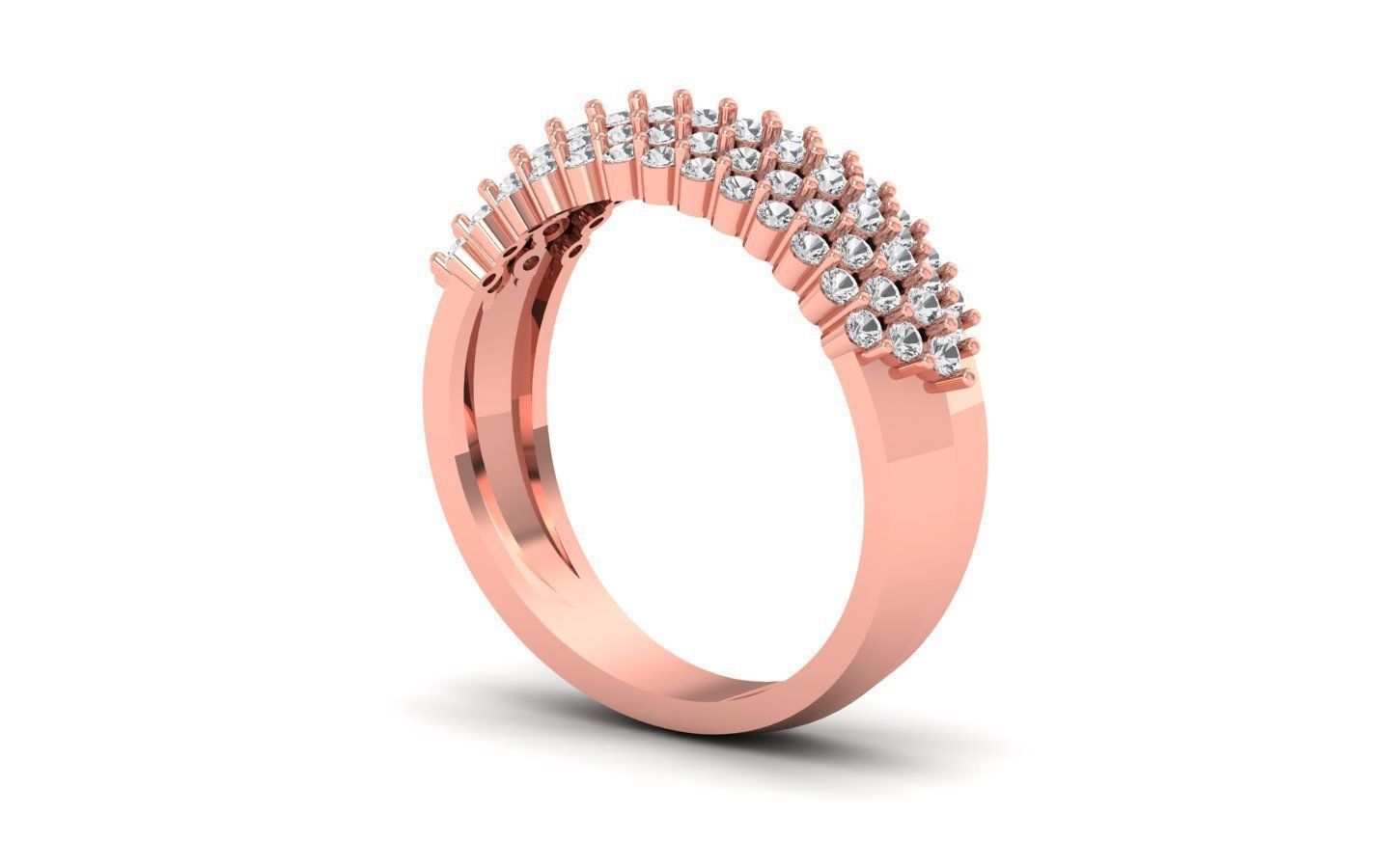  Wedding Solitaire Women Band Ring 3D print model_2