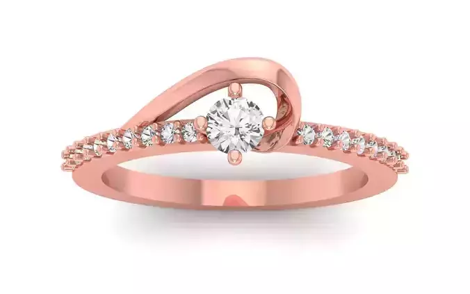 Solitaire Engagement  Ring 3D print model