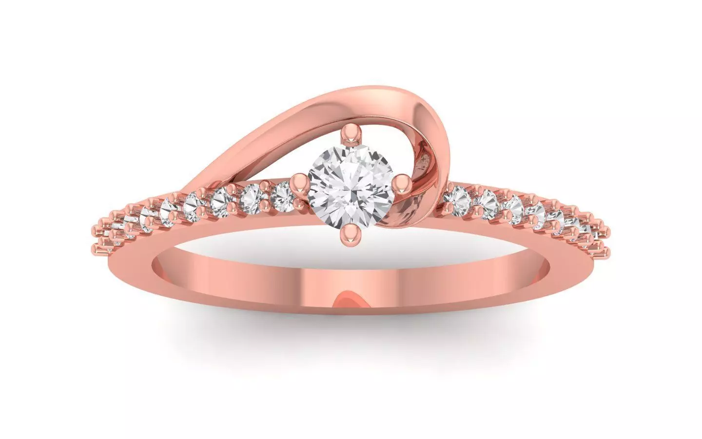 Solitaire Engagement  Ring 3D print model_0