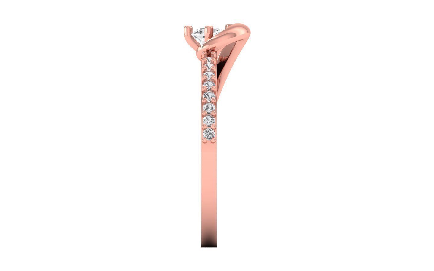 Solitaire Engagement  Ring 3D print model_2