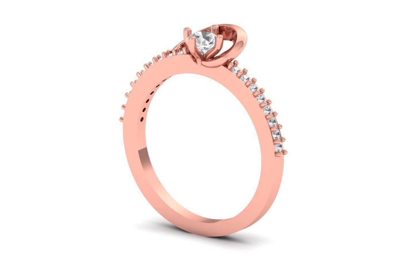Solitaire Engagement  Ring 3D print model_1