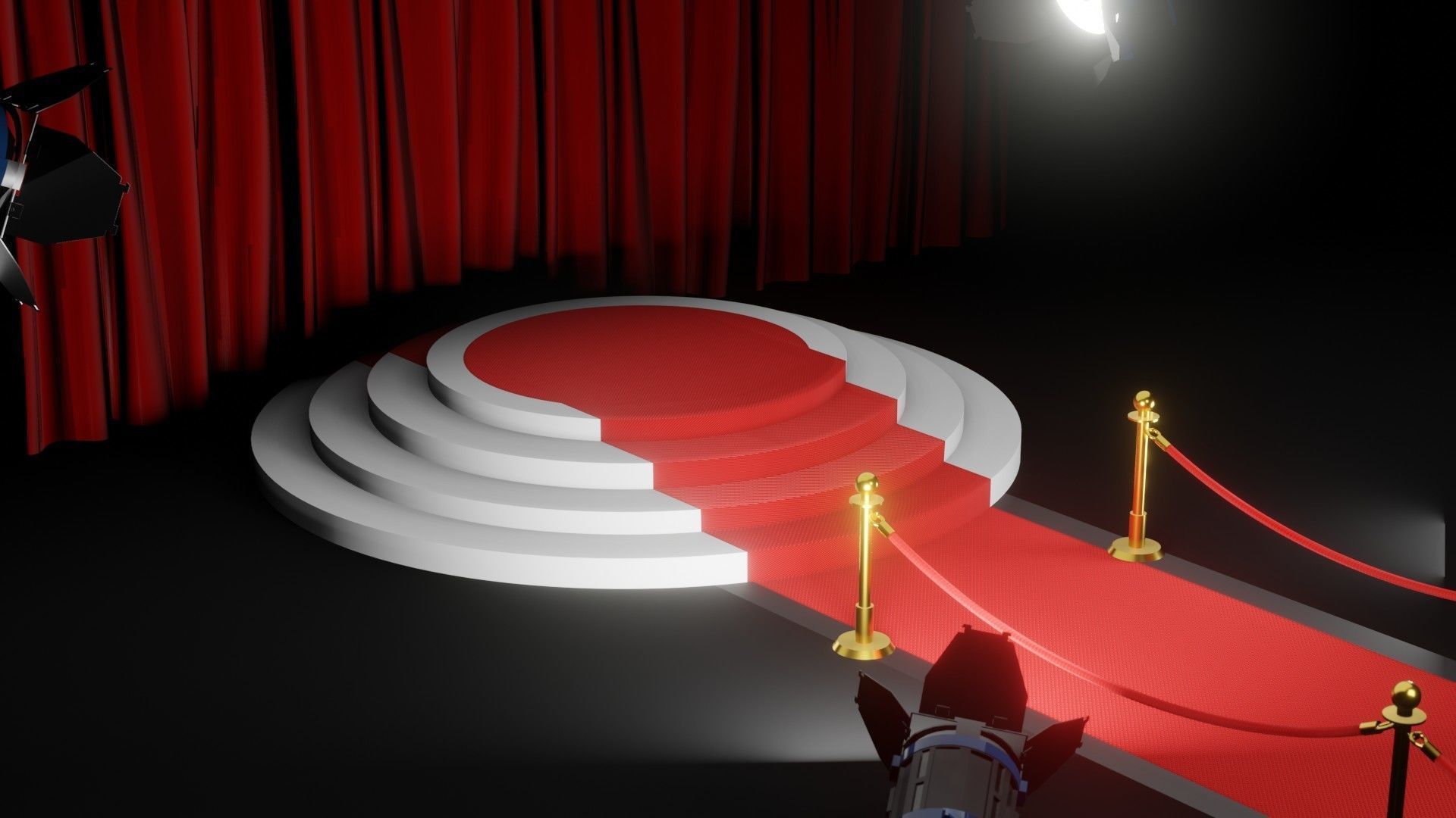 Small stage for product Low-poly 3D model_2