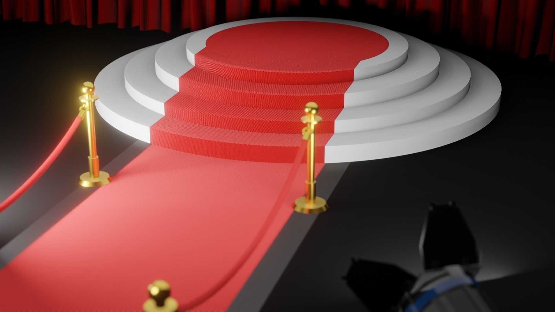 Small stage for product Low-poly 3D model_6