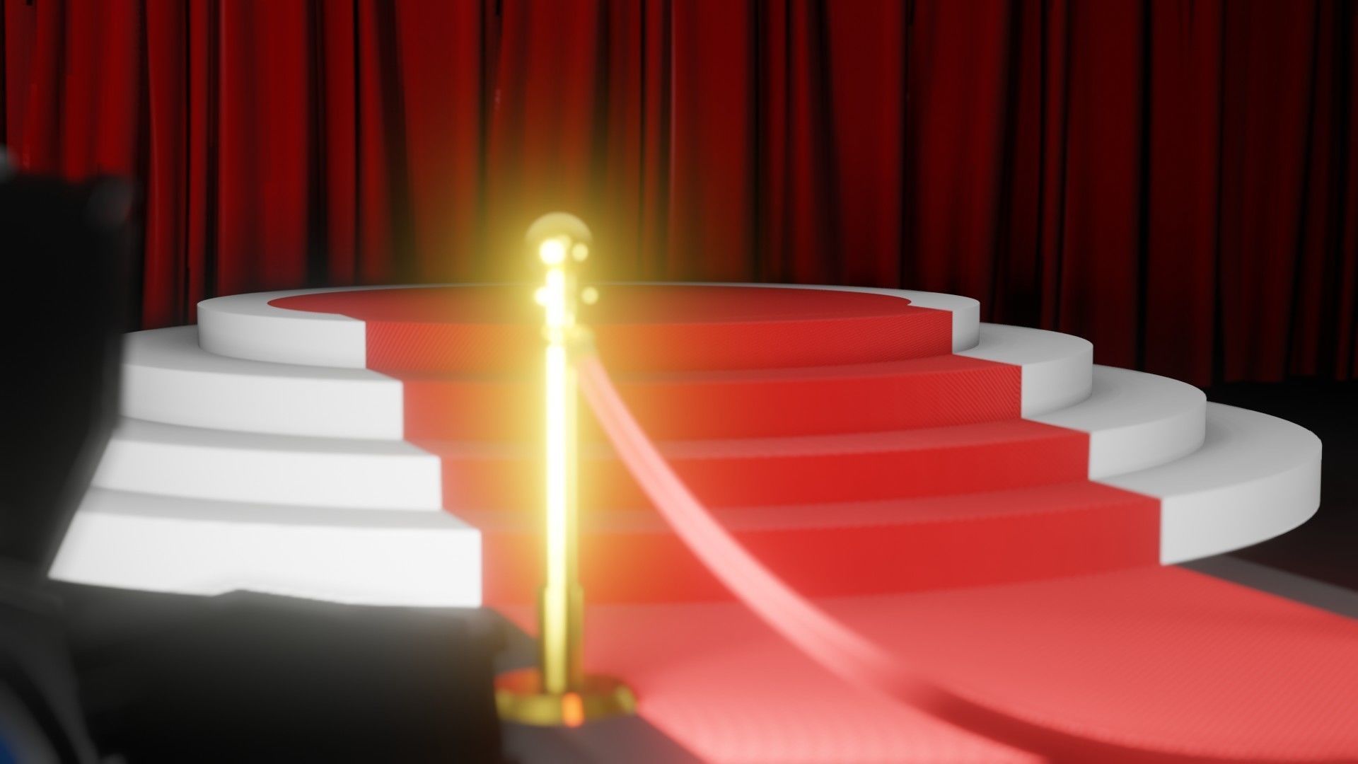 Small stage for product Low-poly 3D model_5