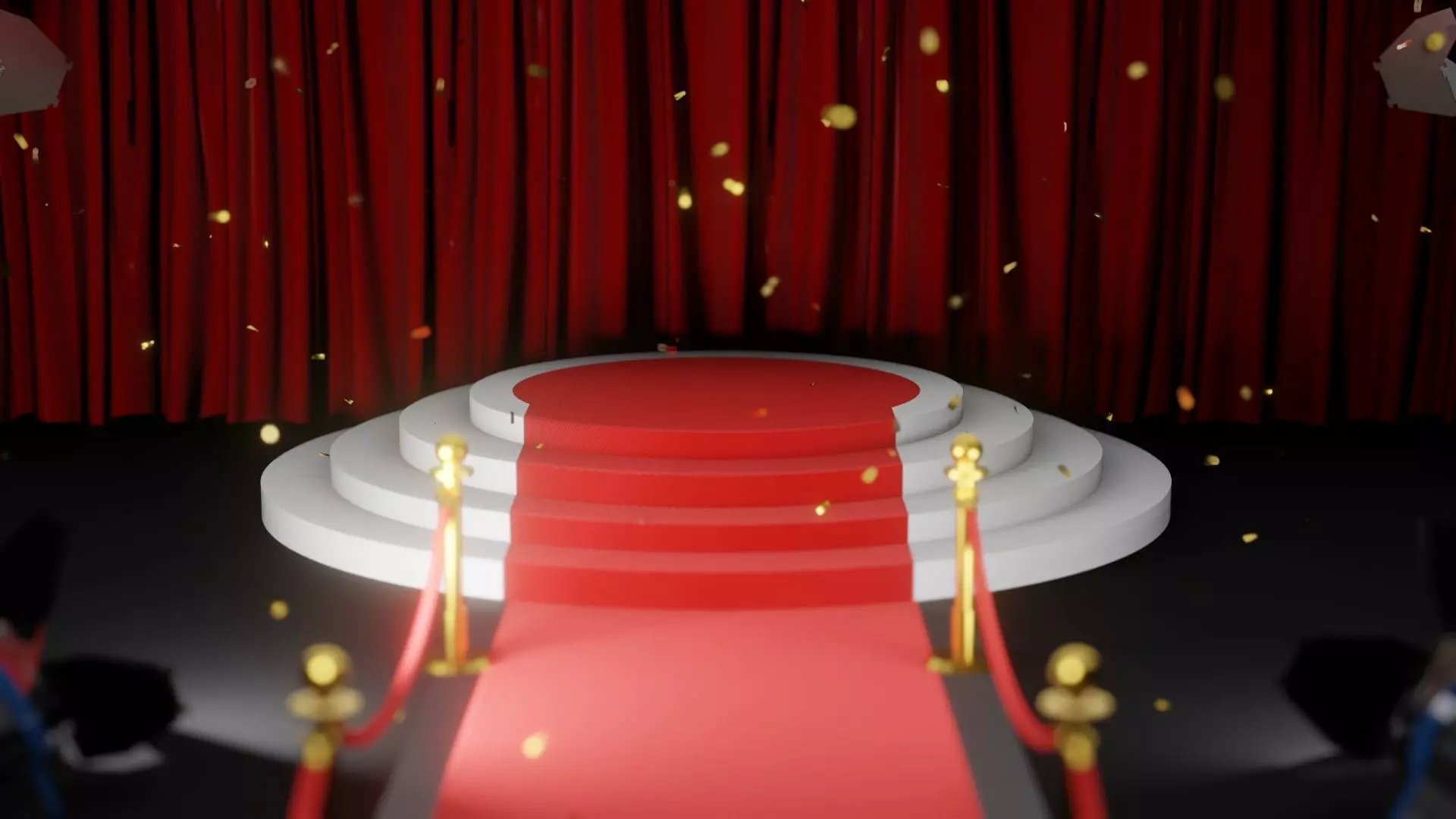 Small stage for product Low-poly 3D model_0