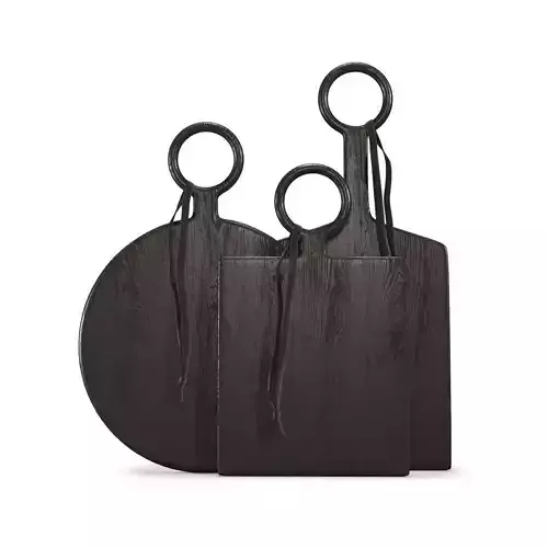 Set of black cutting boards