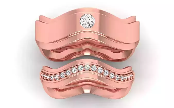  Engagement Wedding Solitaire Couple Ring