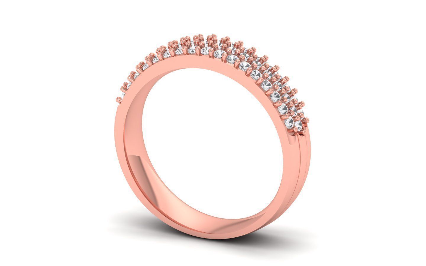  Wedding Solitaire Women Band Ring 3D print model_2