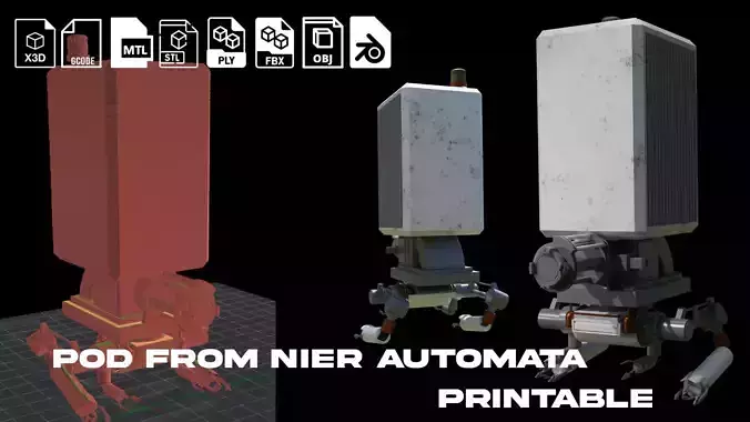 Printable POD from Nier Automata  Drone 3D print model
