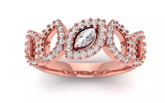  Engagement Wedding Solitaire Marquise Diamond  Ring 3D print model