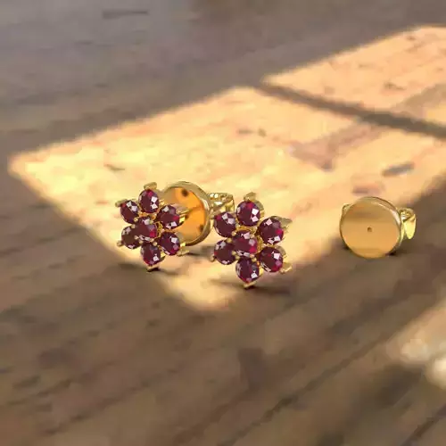 earring 3d diamonds and Gemstone 3D print model Ring 