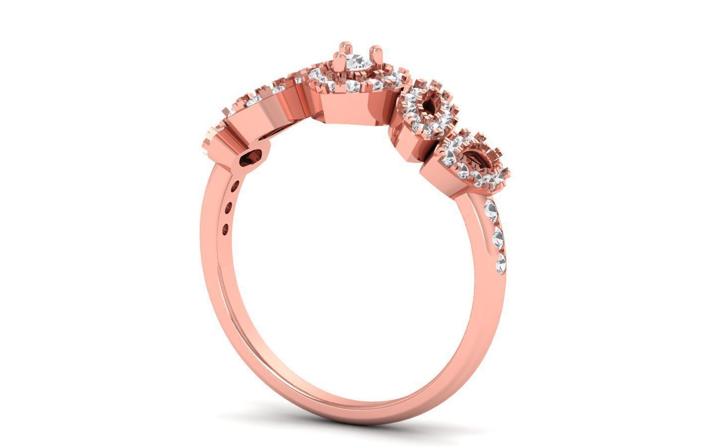 Engagement Wedding Solitaire Heart Ring 3D print model_2