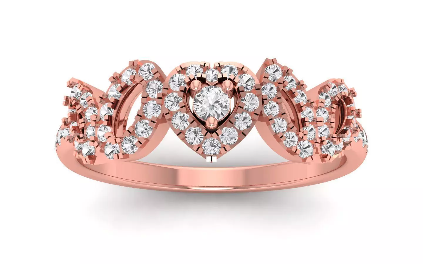 Engagement Wedding Solitaire Heart Ring 3D print model_0