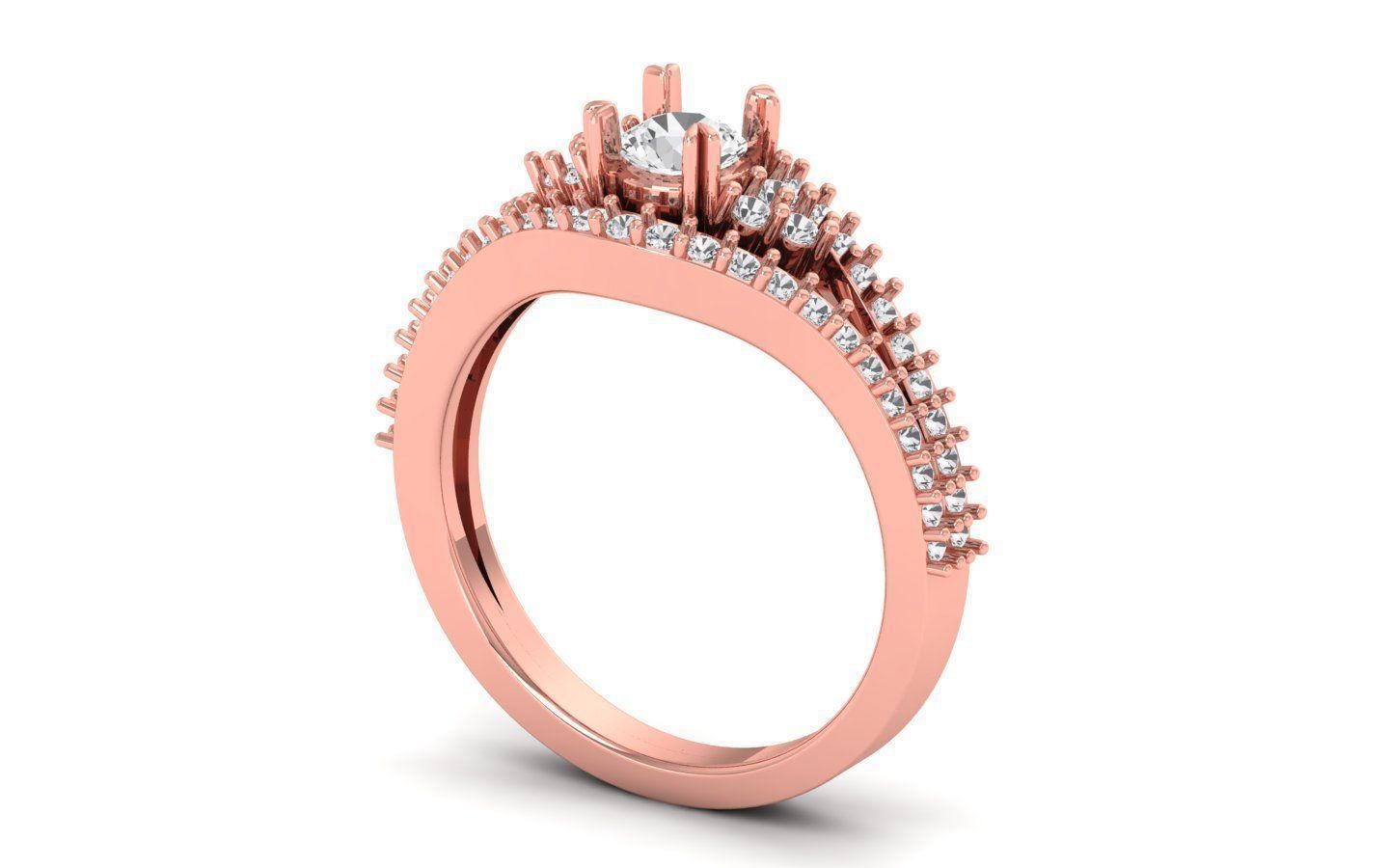  Wedding Solitaire  Ring 3D print model_2