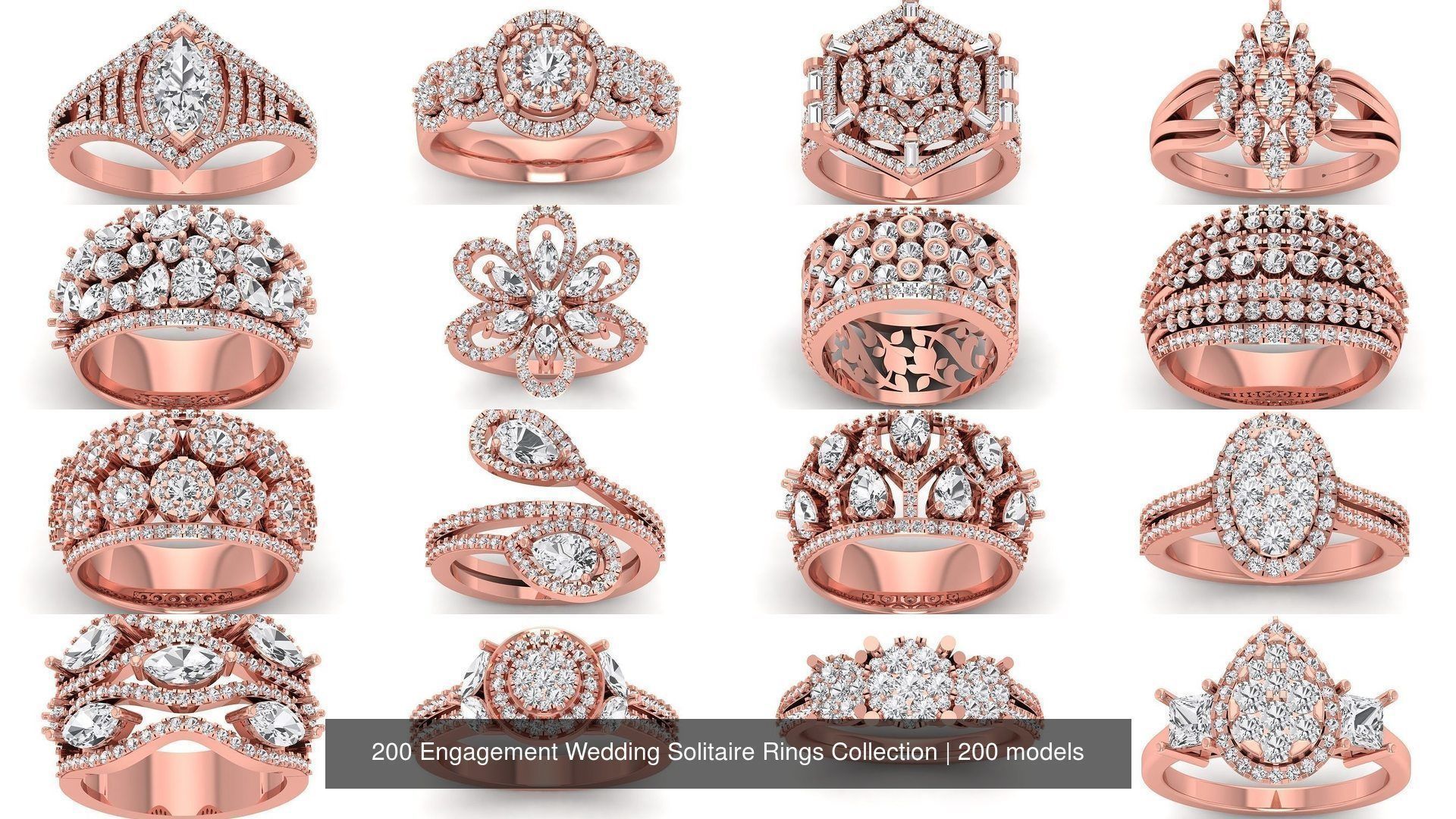 200 Engagement Wedding Solitaire Rings Collection _9