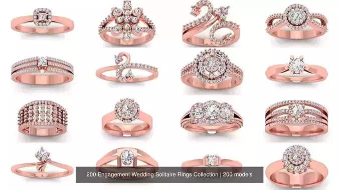 200 Engagement Wedding Solitaire Rings Collection 