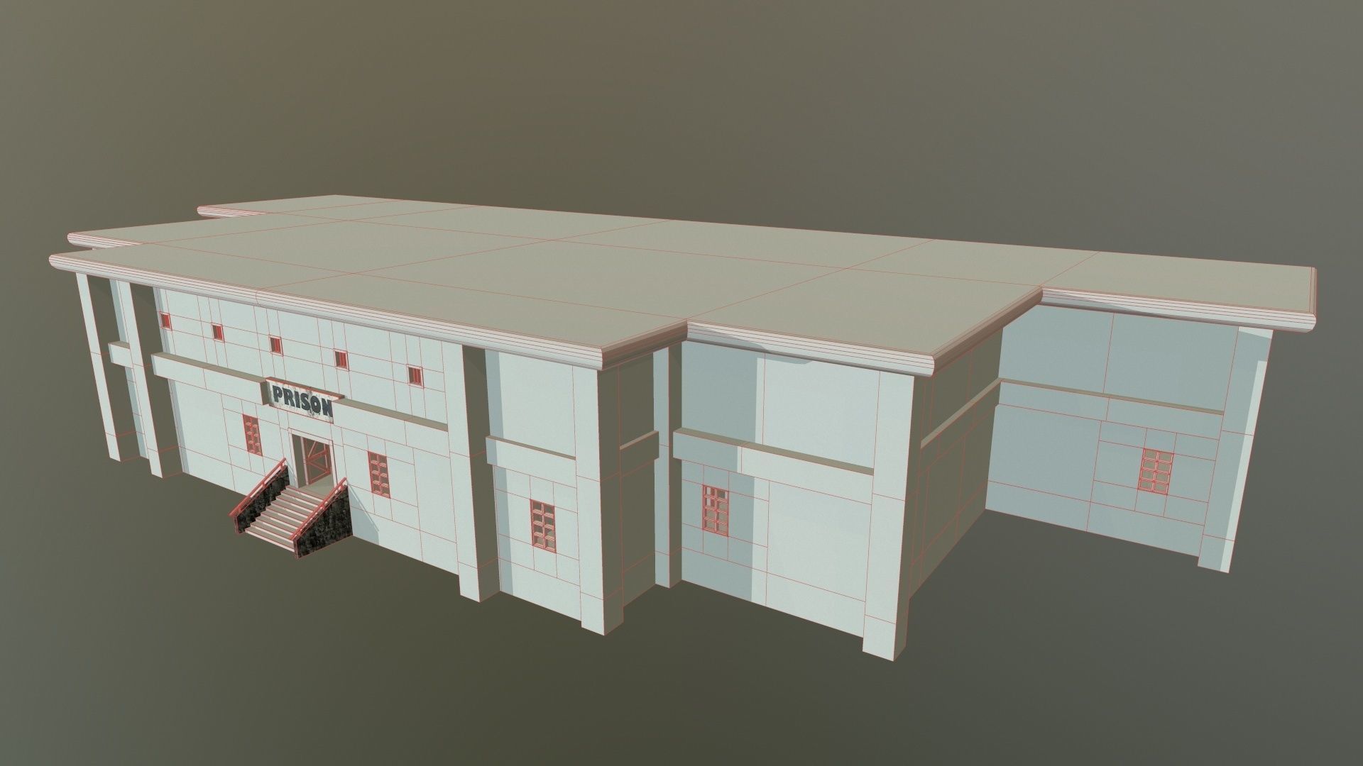 Prison Old Low-poly 3D model_24