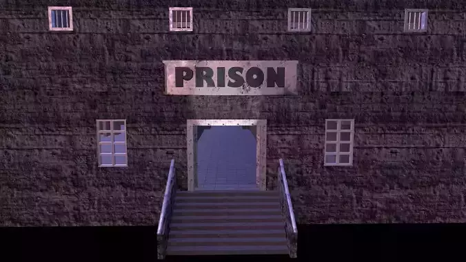 Prison Old Low-poly 3D model