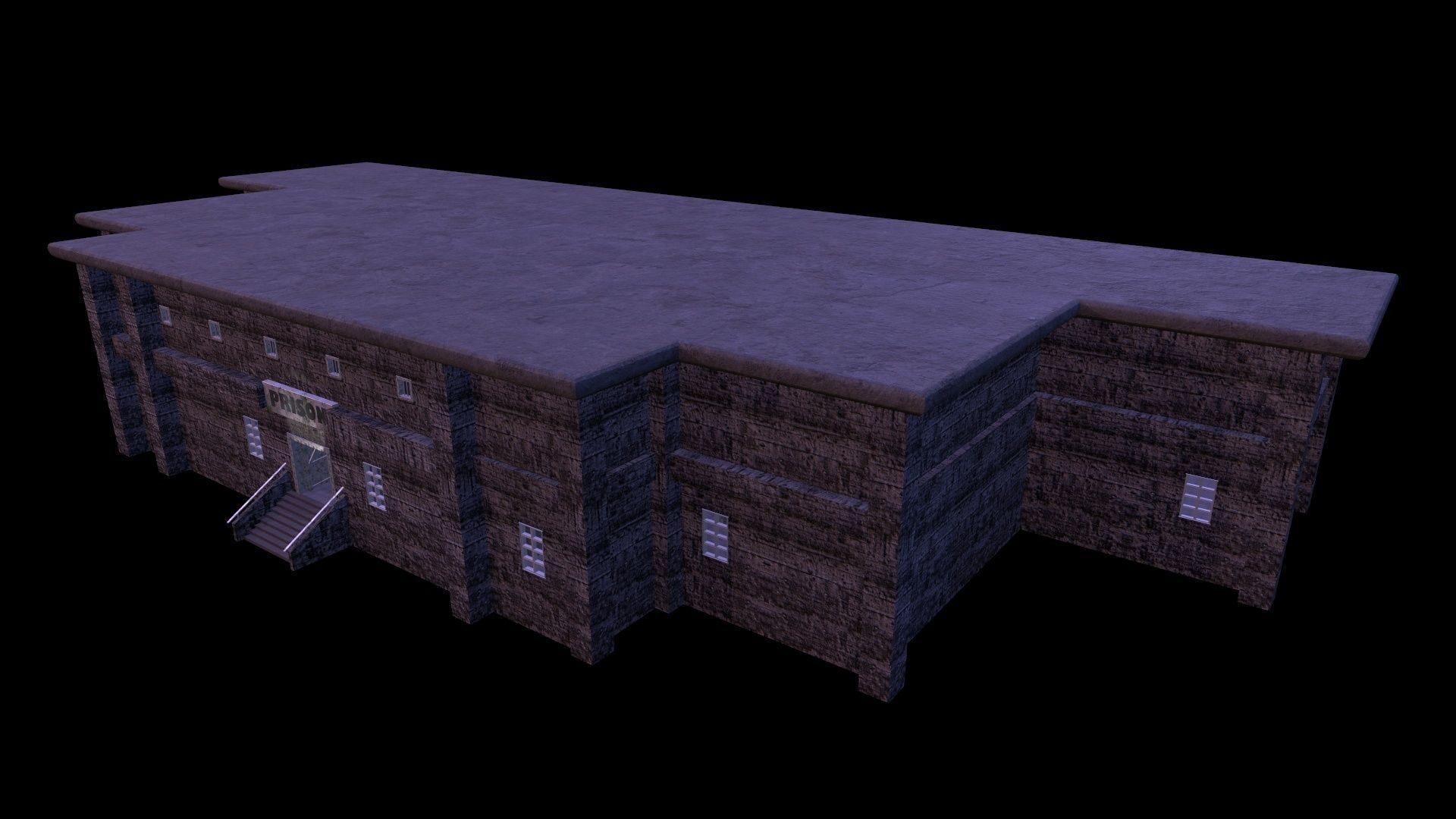 Prison Old Low-poly 3D model_1
