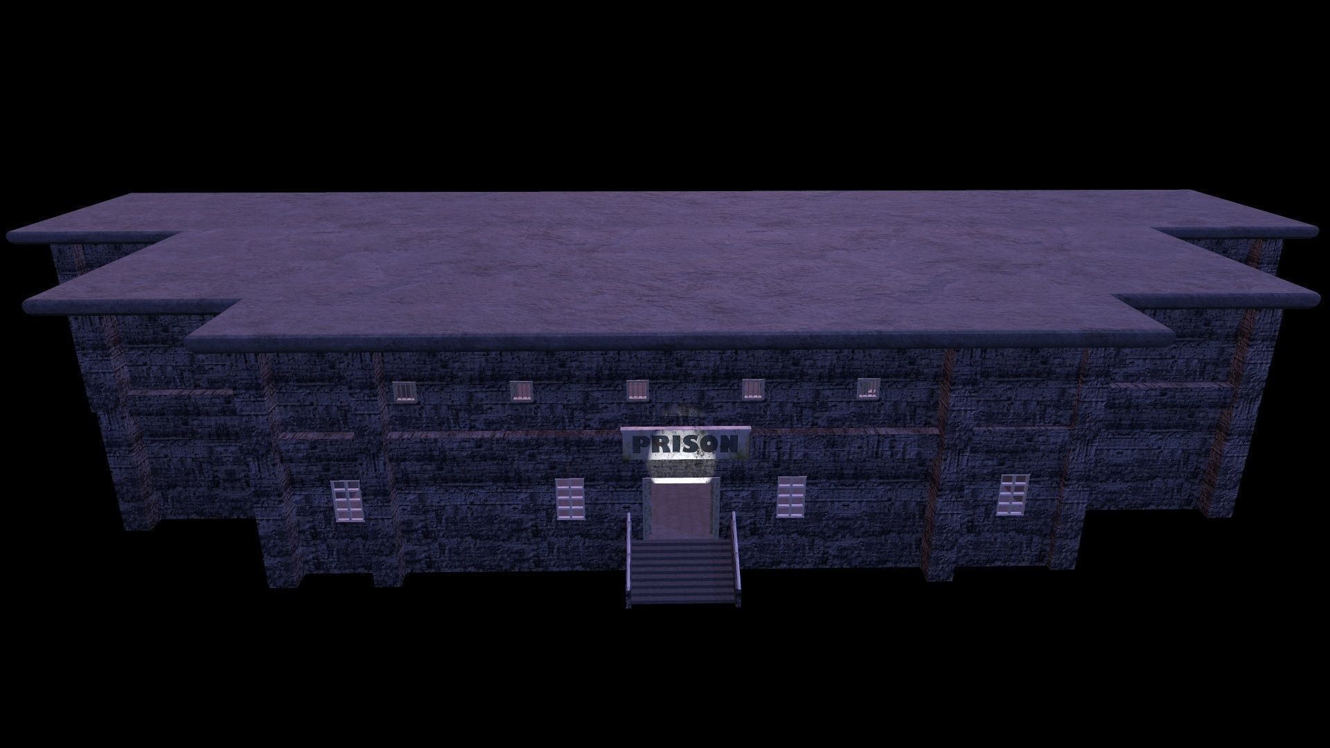 Prison Old Low-poly 3D model_3