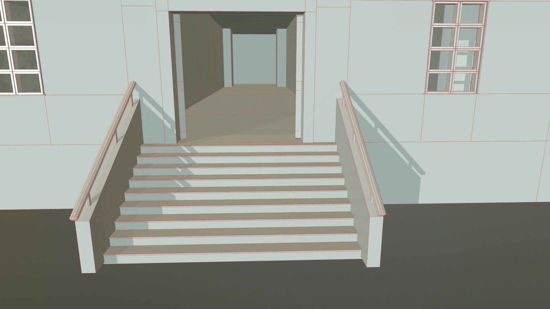 Prison Old Low-poly 3D model_14