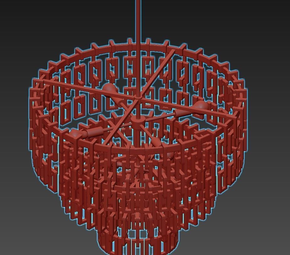 Marignan-Round-Chandelier chandelier with clear glass and gol... 3D model_2